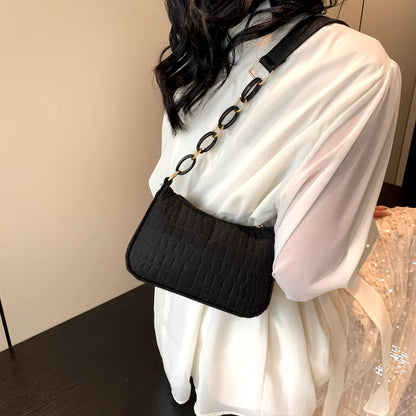 Felt Shoulder Bags for Women Women'S Subaxillary Bag Design Advanced Texture Armpit Handbags Purses Crescent Saddle Bag