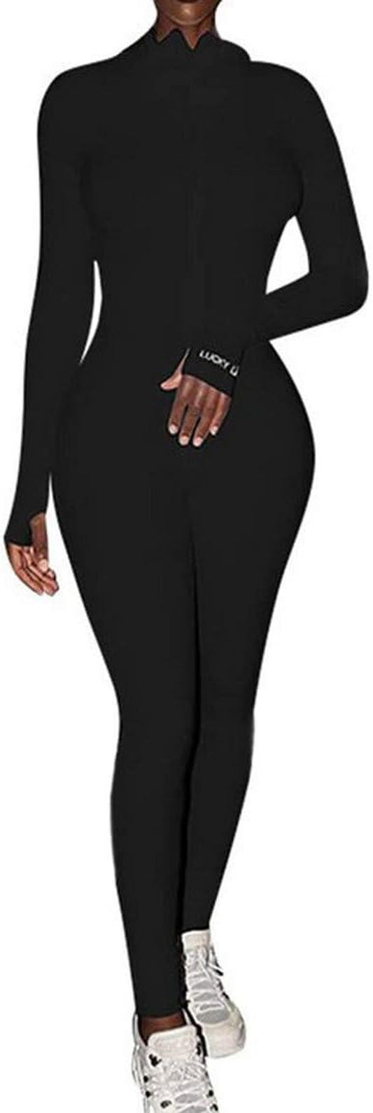 Women Embroidery Zipper High Neck Long Sleeve Bodycon Jumpsuit Shorts Rompers Party Clubwear Outfits Bodysuit